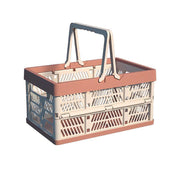 Foldable Portable Picnic Basket Lightweight Storage Basket for Outdoor Use - Blue V528-BASKET-BLUE-196182