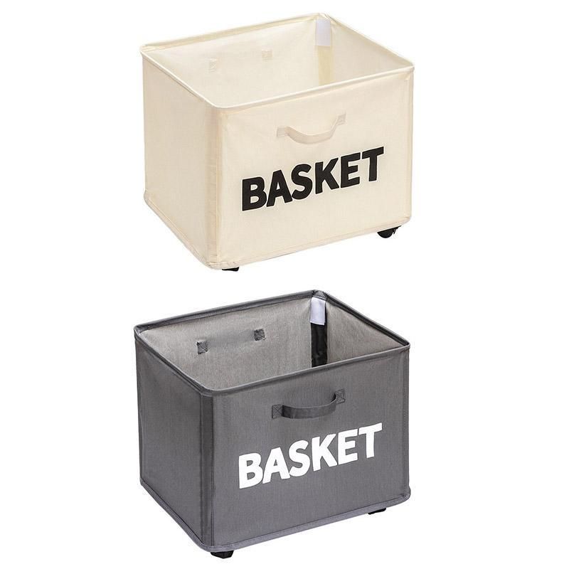 Rolling Storage Basket with Wheels for Under Desk or Shelf Organisation - Grey V528-BASKET-GREY-368128