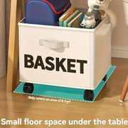 Rolling Storage Basket with Wheels for Under Desk or Shelf Organisation - Grey V528-BASKET-GREY-368128