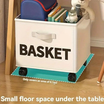 Rolling Storage Basket with Wheels for Under Desk or Shelf Organisation - Grey V528-BASKET-GREY-368128