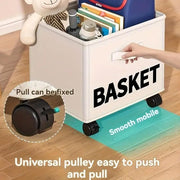 Rolling Storage Basket with Wheels for Under Desk or Shelf Organisation - Grey V528-BASKET-GREY-368128