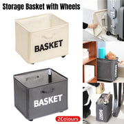 Rolling Storage Basket with Wheels for Under Desk or Shelf Organisation - Grey V528-BASKET-GREY-368128