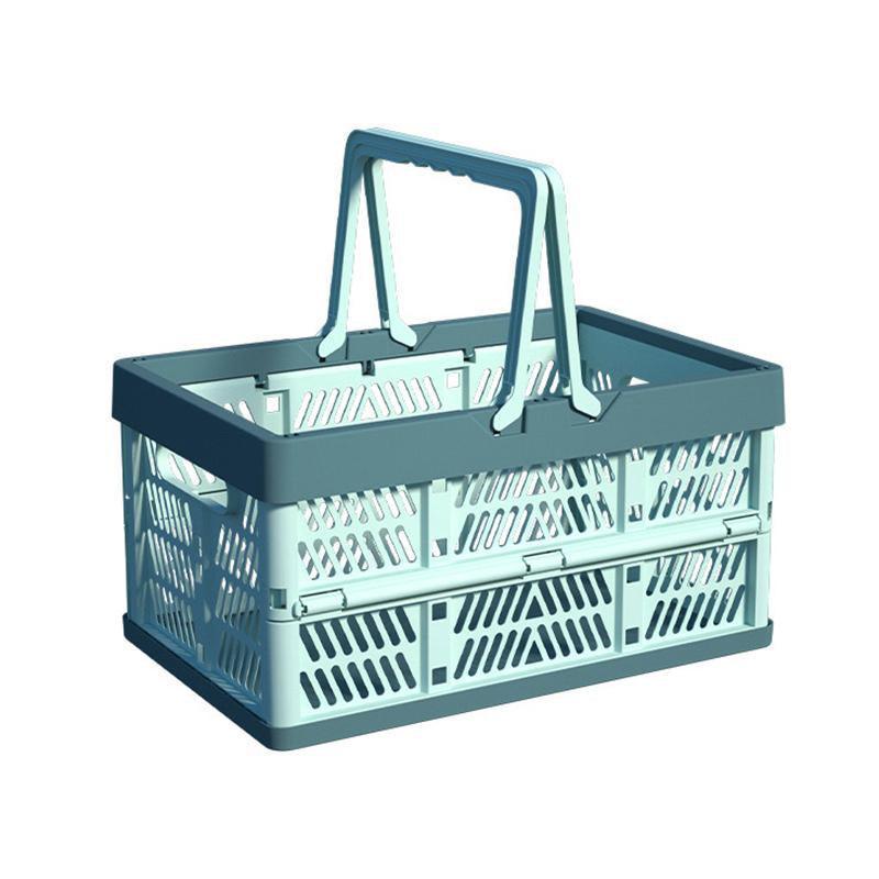 Foldable Portable Picnic Basket Lightweight Storage Basket for Outdoor Use - Grey V528-BASKET-GREY-732234