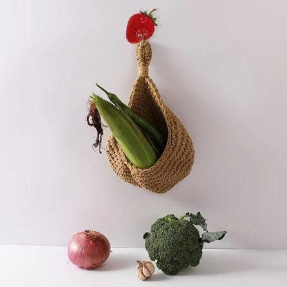 Hanging Wall Organizer Vegetable Fruit Basket Kitchen Storage Pouch Bag Diy 6Size - L V528-BASKET-L-595206