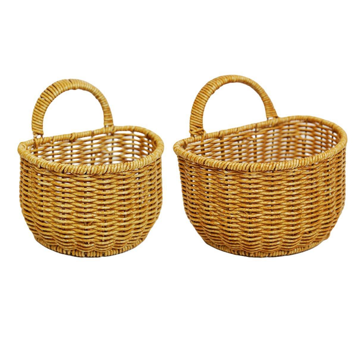 Imitation Rattan Woven Storage Basket Shelf Organizer Wash Rack for Home Decor - Large V528-BASKET-LARGE-477528