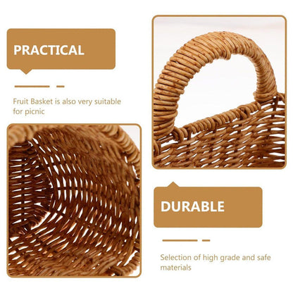 Imitation Rattan Woven Storage Basket Shelf Organizer Wash Rack for Home Decor - Large V528-BASKET-LARGE-477528