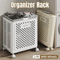 Folding Laundry Basket with Wheel Large Capacity Removable Dirty Clothes Storage - Beige-M V528-BASKET-M-BEIGE-310519