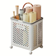 Folding Laundry Basket with Wheel Large Capacity Removable Dirty Clothes Storage - Beige-M V528-BASKET-M-BEIGE-310519