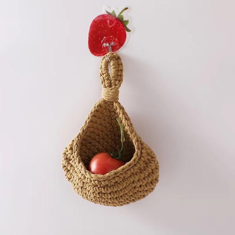 Hanging Wall Organizer Vegetable Fruit Basket Kitchen Storage Pouch Bag Diy 6Size - XL