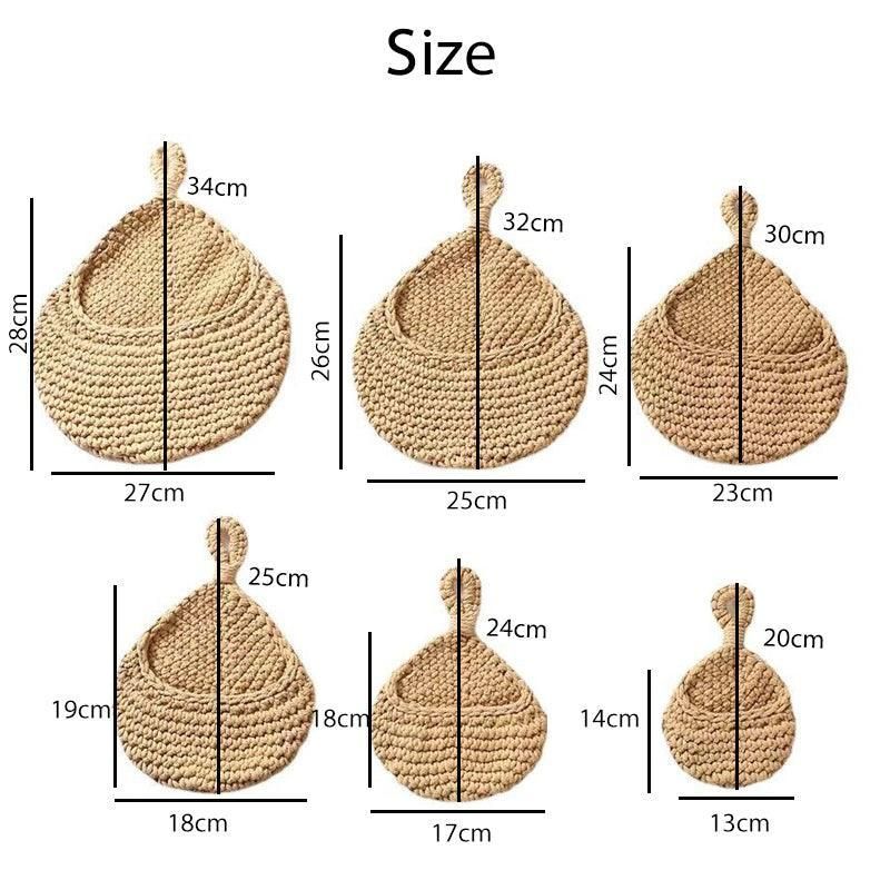 Hanging Wall Organizer Vegetable Fruit Basket Kitchen Storage Pouch Bag Diy 6Size - XL