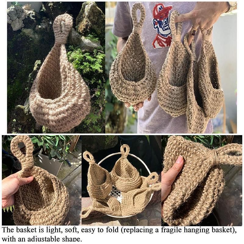 Hanging Wall Organizer Vegetable Fruit Basket Kitchen Storage Pouch Bag Diy 6Size - XXL