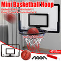 Wall Mounted Foldable Basketball Stand Indoor Outdoor Hoop Frame for Young Players V528-BASKETBALL-BLACK-536328