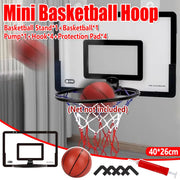Wall Mounted Foldable Basketball Stand Indoor Outdoor Hoop Frame for Young Players V528-BASKETBALL-BLACK-536328