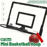 Wall Mounted Foldable Basketball Stand Indoor Outdoor Hoop Frame for Young Players V528-BASKETBALL-BLACK-536328