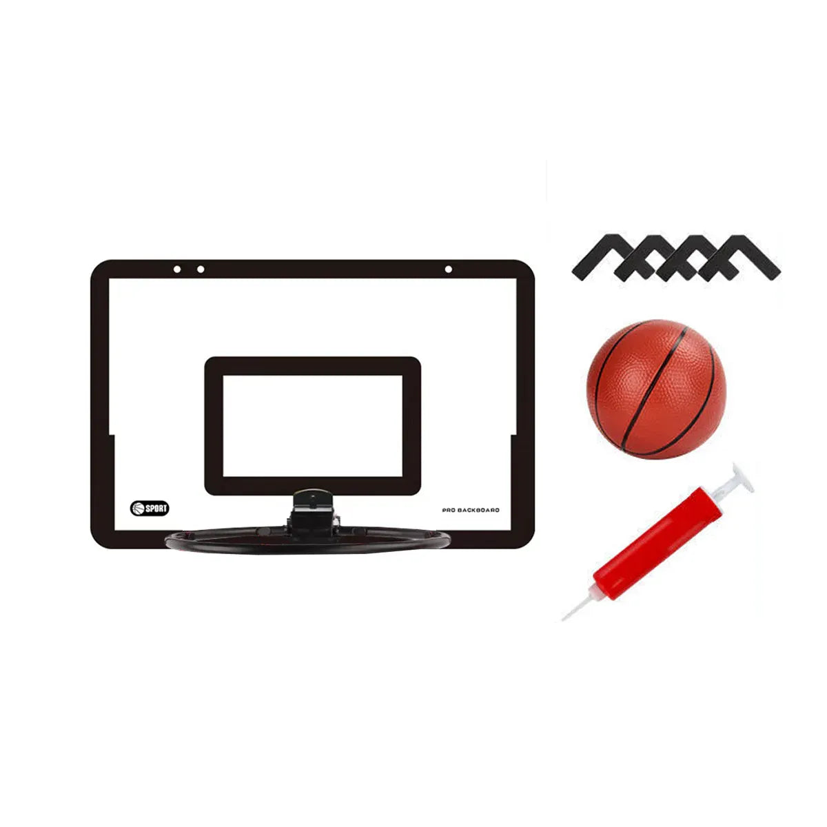 Wall Mounted Foldable Basketball Stand Indoor Outdoor Hoop Frame for Young Players V528-BASKETBALL-BLACK-536328