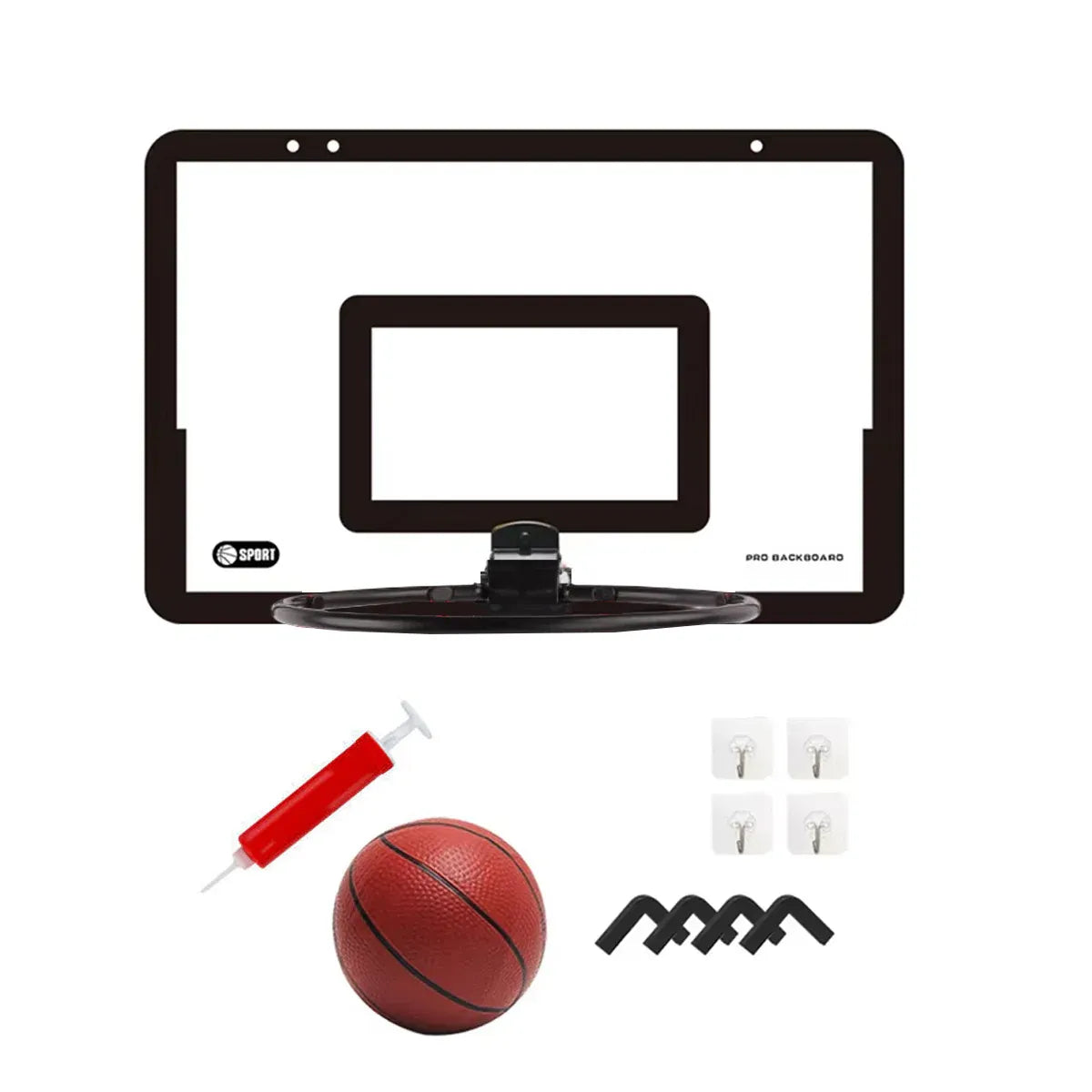Wall Mounted Foldable Basketball Stand Indoor Outdoor Hoop Frame for Young Players V528-BASKETBALL-BLACK-536328