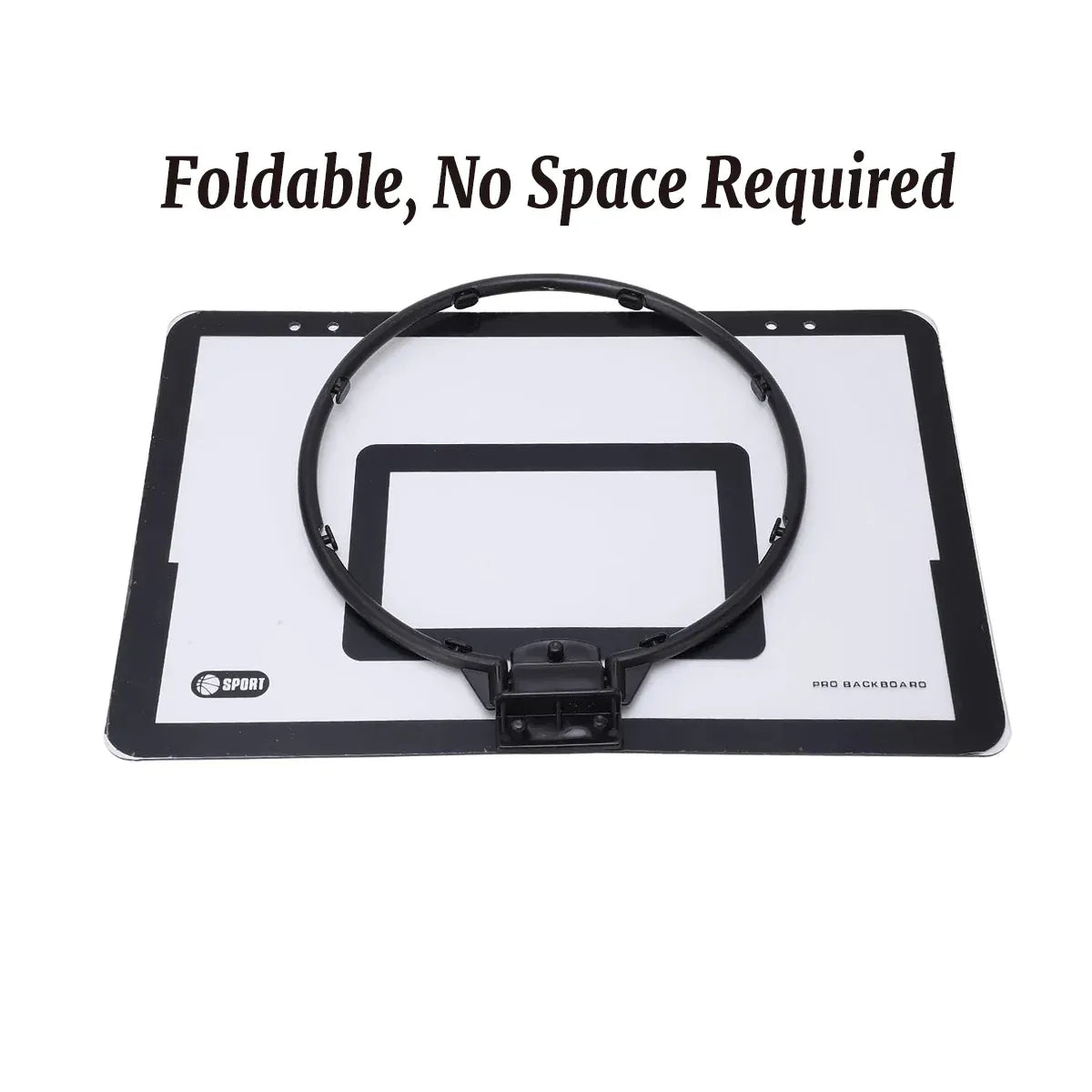Wall Mounted Foldable Basketball Stand Indoor Outdoor Hoop Frame for Young Players V528-BASKETBALL-BLACK-536328