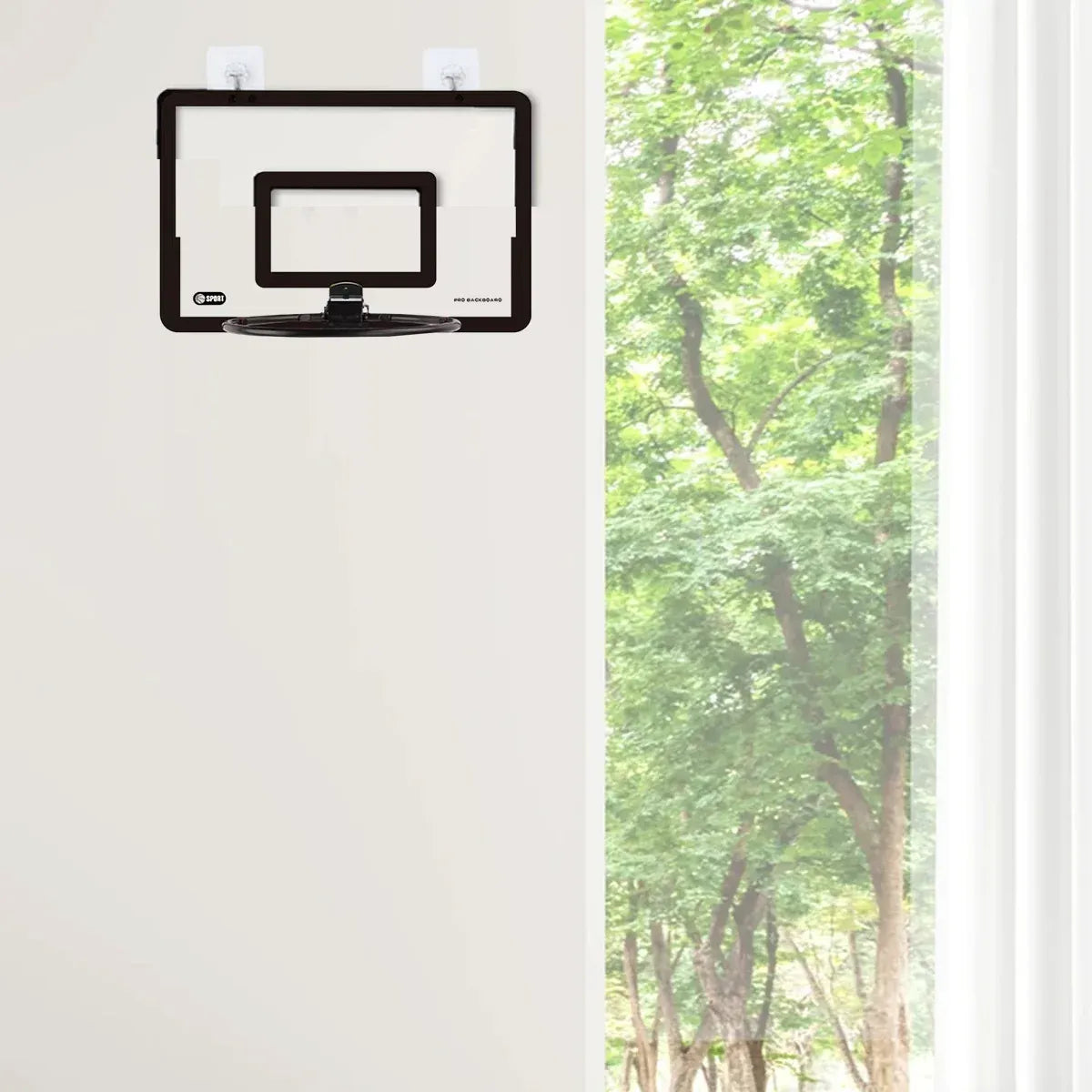 Wall Mounted Foldable Basketball Stand Indoor Outdoor Hoop Frame for Young Players V528-BASKETBALL-BLACK-536328