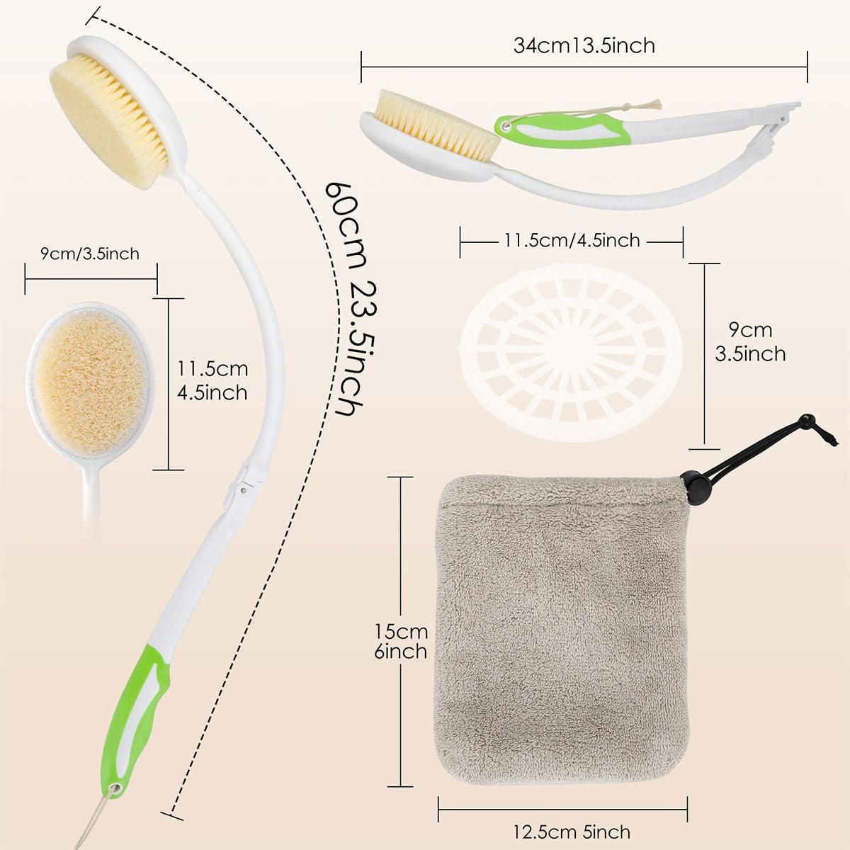 Back Bath Brush with Soft Bristles Curved Handle for Convenient Shower Scrubbing V528-BATH-BRUSH-369913