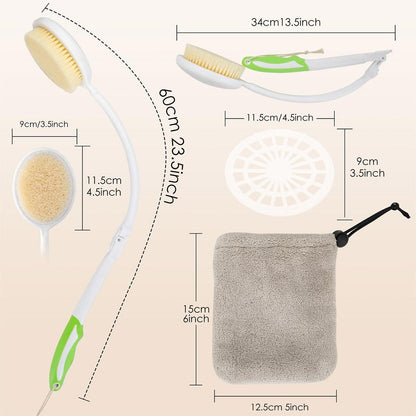 Back Bath Brush with Soft Bristles Curved Handle for Convenient Shower Scrubbing V528-BATH-BRUSH-369913