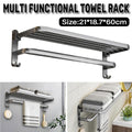 Grey Aluminum Towel Rack Punch-Free Bathroom Storage Towel Holder Home Organizer V528-BATH-TOWEL-HOLDER-60-511209