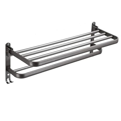 Grey Aluminum Towel Rack Punch-Free Bathroom Storage Towel Holder Home Organizer V528-BATH-TOWEL-HOLDER-60-511209