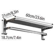 Grey Aluminum Towel Rack Punch-Free Bathroom Storage Towel Holder Home Organizer V528-BATH-TOWEL-HOLDER-60-511209