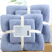 Coral Velvet Towel Set Bath Towels Soft Absorbent Quick Dry Face Hand Cloth Home - Blue V528-BATH-TOWEL-SET-BLUE-390901