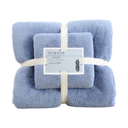 Coral Velvet Towel Set Bath Towels Soft Absorbent Quick Dry Face Hand Cloth Home - Blue V528-BATH-TOWEL-SET-BLUE-390901