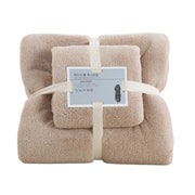 Coral Velvet Towel Set Bath Towels Soft Absorbent Quick Dry Face Hand Cloth Home - Brown V528-BATH-TOWEL-SET-BROWN-701983