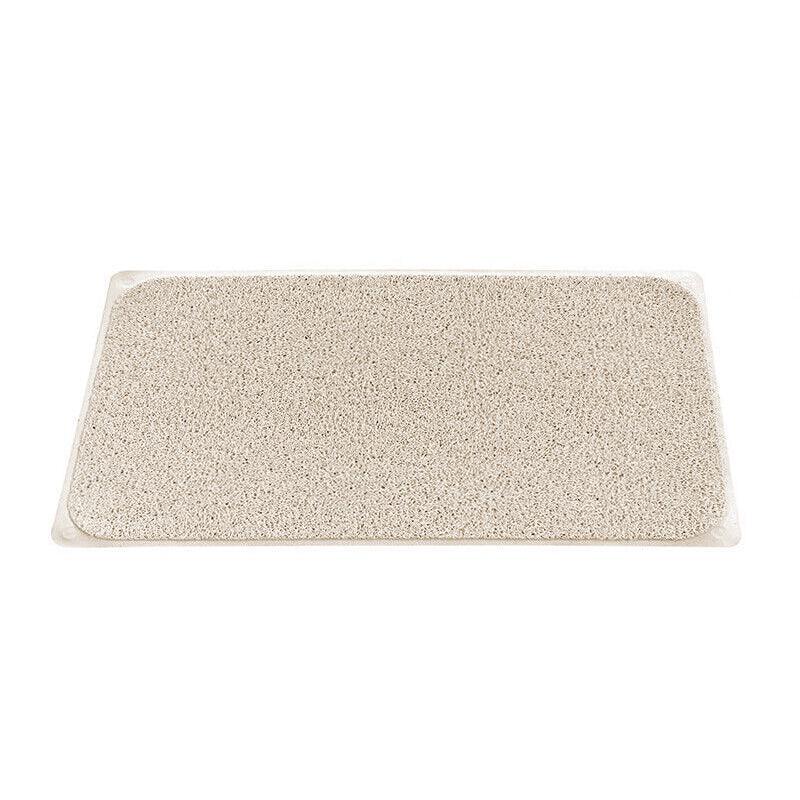 Anti Slip Shower Mat Loofah Surface Bath Rug 70x40cm White PVC Bathroom Carpet V528-BATHMAT-134134