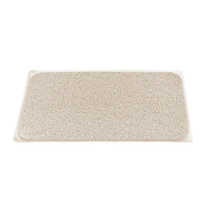 Anti Slip Shower Mat Loofah Surface Bath Rug 70x40cm White PVC Bathroom Carpet V528-BATHMAT-134134