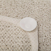 Anti Slip Shower Mat Loofah Surface Bath Rug 70x40cm White PVC Bathroom Carpet V528-BATHMAT-134134