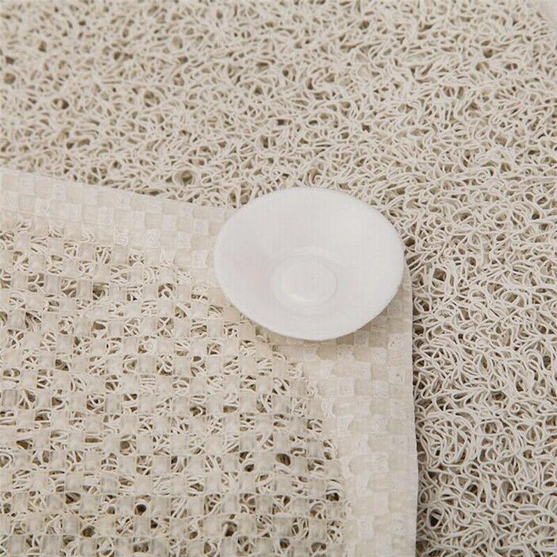 Anti Slip Shower Mat Loofah Surface Bath Rug 70x40cm White PVC Bathroom Carpet V528-BATHMAT-134134