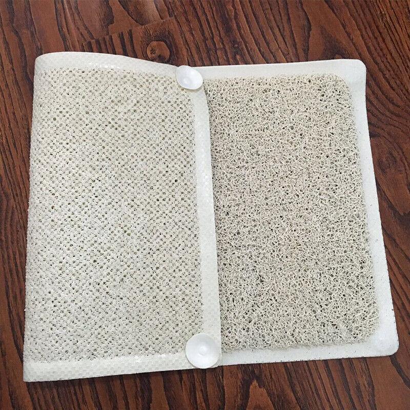 Anti Slip Shower Mat Loofah Surface Bath Rug 70x40cm White PVC Bathroom Carpet V528-BATHMAT-134134