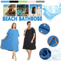 Adult Changing Robe Towel Bath Hooded Quick Dry Beach Towel Poncho Bathrobe Au V528-BATHROBE-BLUE-154692