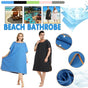 Adult Changing Robe Towel Bath Hooded Quick Dry Beach Towel Poncho Bathrobe Au V528-BATHROBE-BLUE-154692