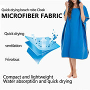 Adult Changing Robe Towel Bath Hooded Quick Dry Beach Towel Poncho Bathrobe Au V528-BATHROBE-BLUE-154692