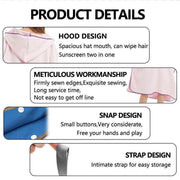 Adult Changing Robe Towel Bath Hooded Quick Dry Beach Towel Poncho Bathrobe Au V528-BATHROBE-BLUE-154692