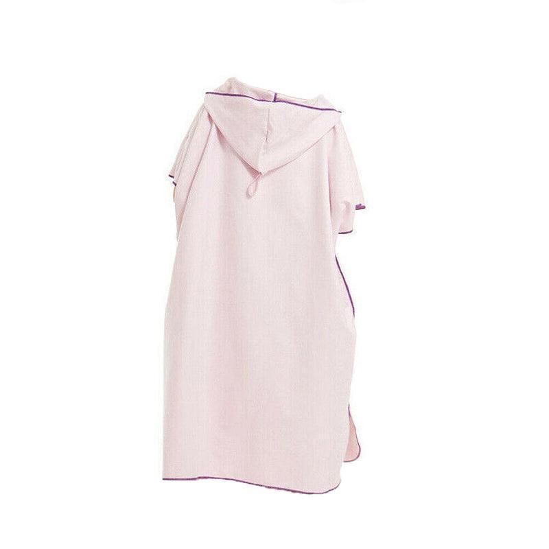 Adult Changing Robe Towel Bath Hooded Quick Dry Beach Towel Poncho Bathrobe Au V528-BATHROBE-BLUE-154692