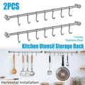 2PCS 304 Stainless Steel Bathroom Towel Hook Wall Mounted Clothes Kitchen Hanger V528-BATHROOM-HOOK-400MM-7HOOK-495158