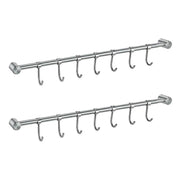 2PCS 304 Stainless Steel Bathroom Towel Hook Wall Mounted Clothes Kitchen Hanger V528-BATHROOM-HOOK-400MM-7HOOK-495158