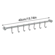 2PCS 304 Stainless Steel Bathroom Towel Hook Wall Mounted Clothes Kitchen Hanger V528-BATHROOM-HOOK-400MM-7HOOK-495158
