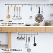 2PCS 304 Stainless Steel Bathroom Towel Hook Wall Mounted Clothes Kitchen Hanger V528-BATHROOM-HOOK-400MM-7HOOK-495158