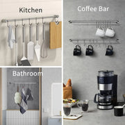 2PCS 304 Stainless Steel Bathroom Towel Hook Wall Mounted Clothes Kitchen Hanger V528-BATHROOM-HOOK-400MM-7HOOK-495158