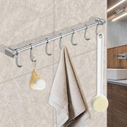 2PCS 304 Stainless Steel Bathroom Towel Hook Wall Mounted Clothes Kitchen Hanger V528-BATHROOM-HOOK-400MM-7HOOK-495158