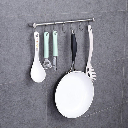 2PCS 304 Stainless Steel Bathroom Towel Hook Wall Mounted Clothes Kitchen Hanger V528-BATHROOM-HOOK-400MM-7HOOK-495158