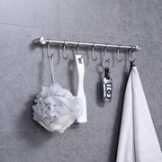 2PCS 304 Stainless Steel Bathroom Towel Hook Wall Mounted Clothes Kitchen Hanger V528-BATHROOM-HOOK-400MM-7HOOK-495158