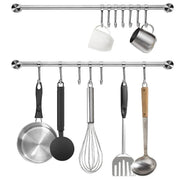 2PCS 304 Stainless Steel Bathroom Towel Hook Wall Mounted Clothes Kitchen Hanger V528-BATHROOM-HOOK-400MM-7HOOK-495158