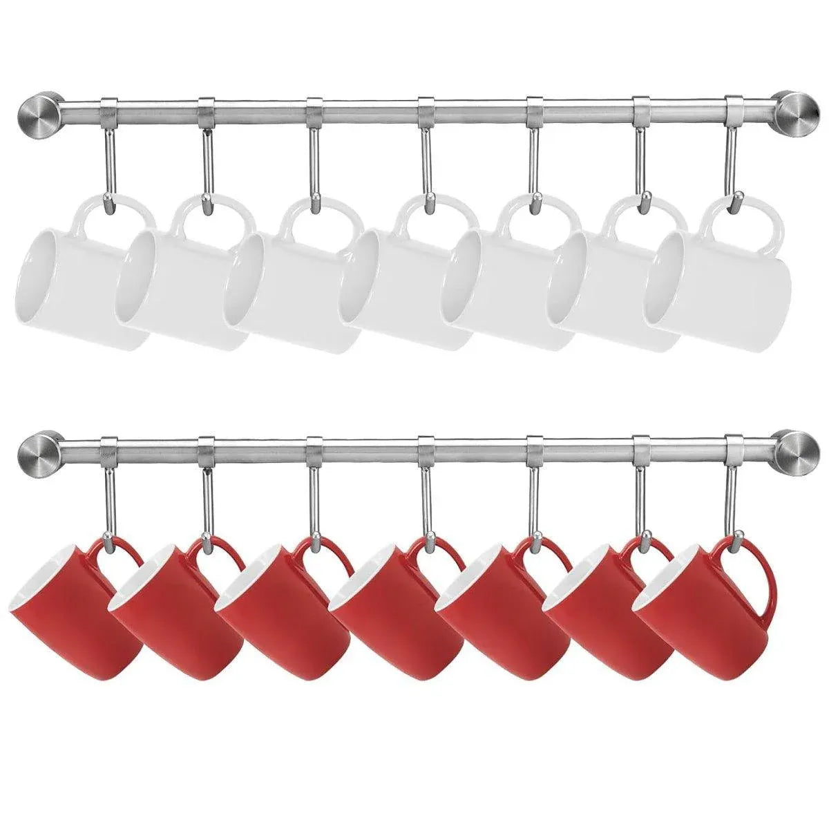 2PCS 304 Stainless Steel Bathroom Towel Hook Wall Mounted Clothes Kitchen Hanger V528-BATHROOM-HOOK-400MM-7HOOK-495158